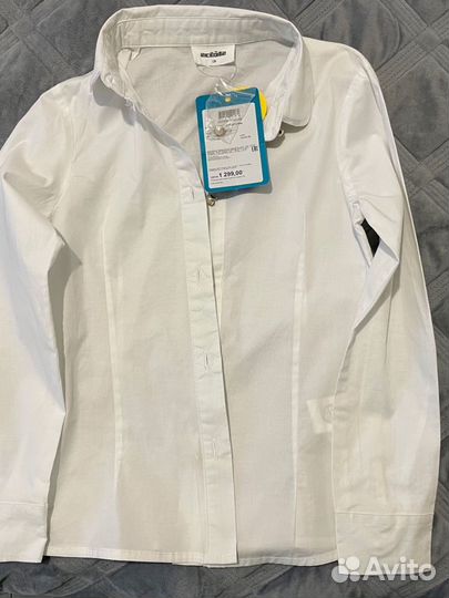 Школьная рубашка блузка белая с длинным рукавом