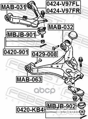 Сайлентблок переднего верхнего рычага MAB-031 F