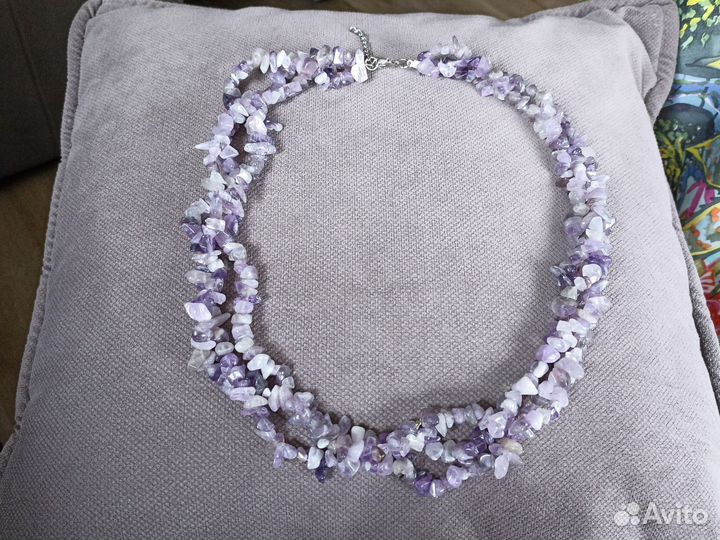Бусы из натуральных камней аметист