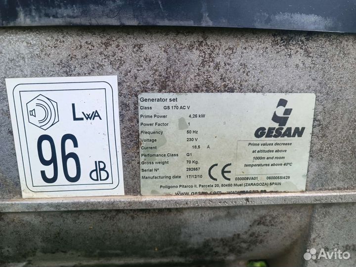 Генератор Gesan GS 170 ACV