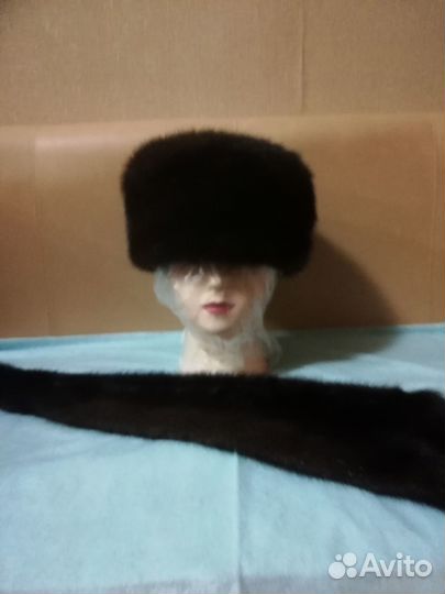 Шкурка норковая + женская норковая шапка новая
