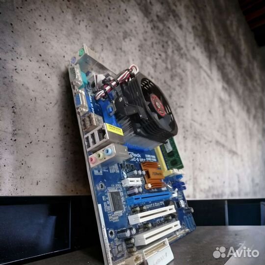 Материнская плата+процессор+память+куллер