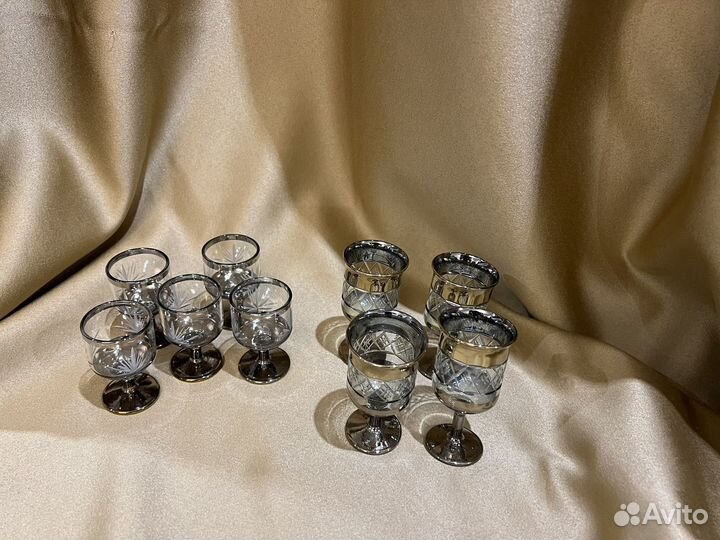 Рюмки цветное стекло хрусталь СССР