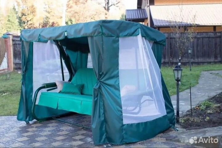 Тент-шатер с сеткой для качелей Касабланка зеленый