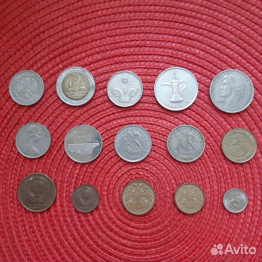 Монеты(Deutsche, Тайланд, оаэ, Португ., Изр.,Австр