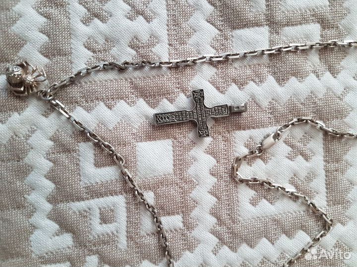 Серебренная цепь Крест подвеска