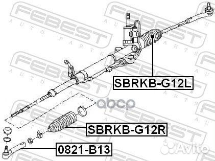 Пыльник рулевой рейки sbrkbg12R Febest