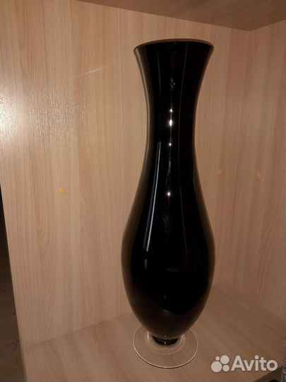 Ваза напольная черное стекло высокая