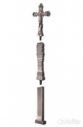 Крест надгробный литой с цветником