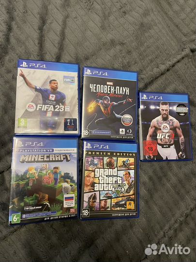 Fifa, ufc, человек паук, майнкрафт, гта5 PS4