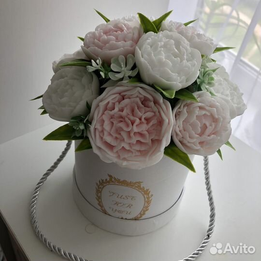 Букет цветов из мыла Мыло ручной работы «пионы»