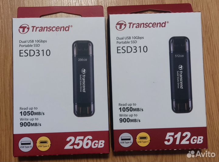 Внешние SSD диски Transcend 256 и 512 гб