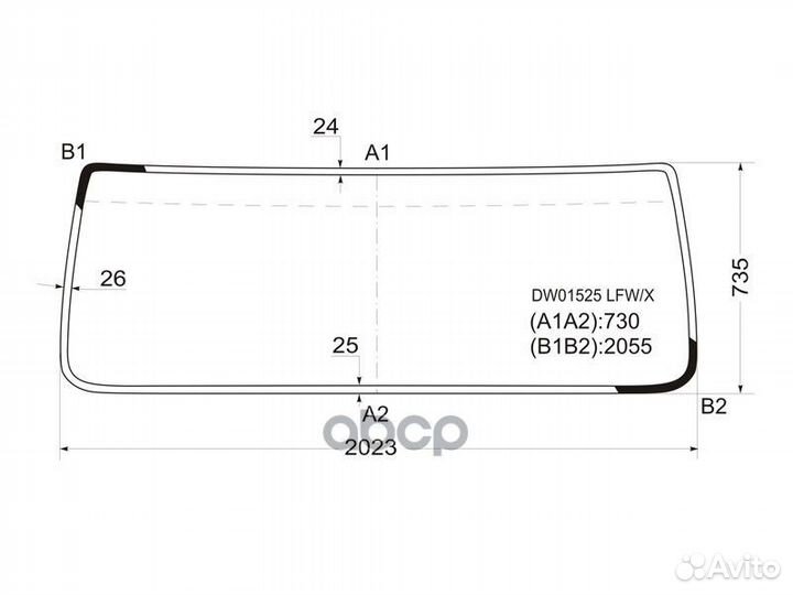 Стекло лобовое в резинку/клей volvo VN / VNL SE