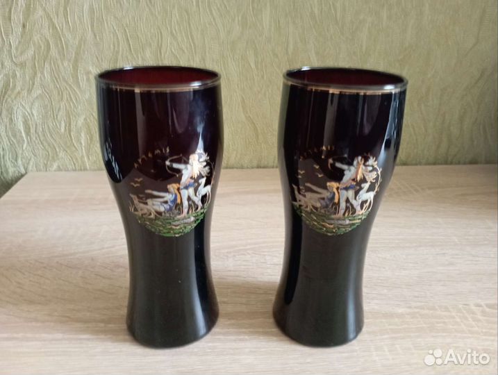 Стаканы марганцевое стекло. Стопки Москва СССР