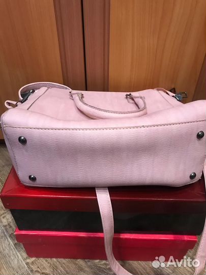 Сумка женская кожаная розовая