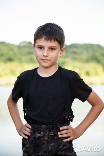 Костюм летний детский Горка-5 черный мультикам