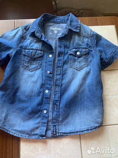 Джинсовая рубашка и джинсы 104-110-116
