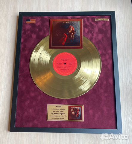 Janis Joplin Pearl Золотой Винил В Раме