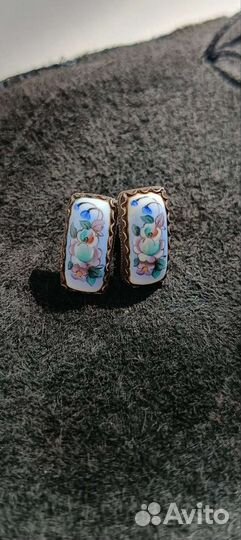 Серьги финифть СССР