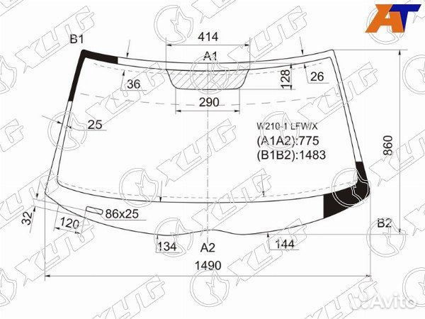 Стекло лобовое mercedes-benz E-class