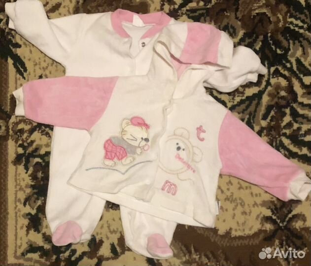 Вещи на девочку от 0 до 1-1,5 года, белее 80 вещей