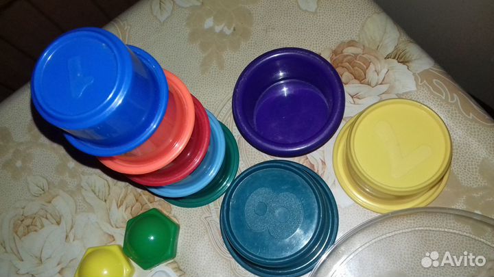 Пластилин+ стаканчики-сортеры+домино