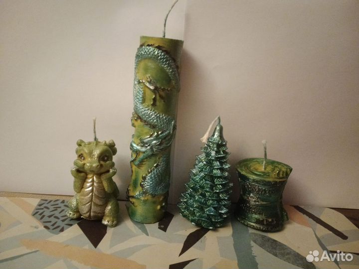 Мёд. Свечи новогодние ручная работа