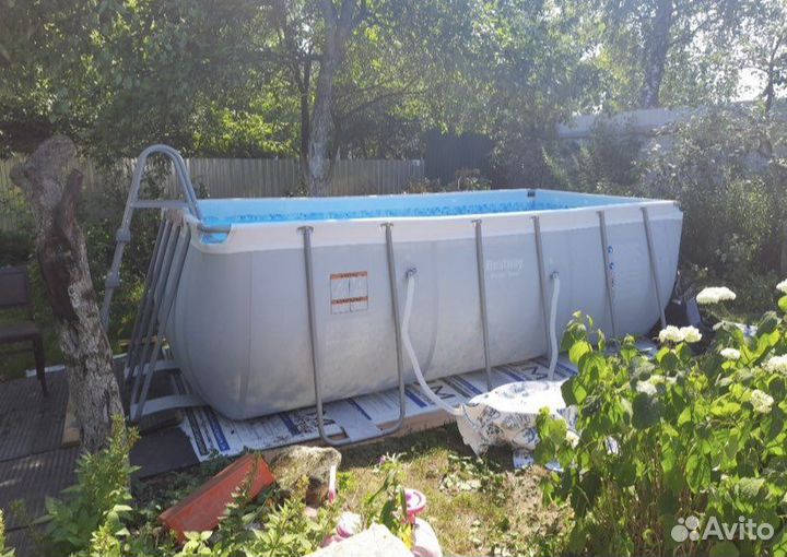 Бассейн 412х201х122 фильтр-насос, лестница