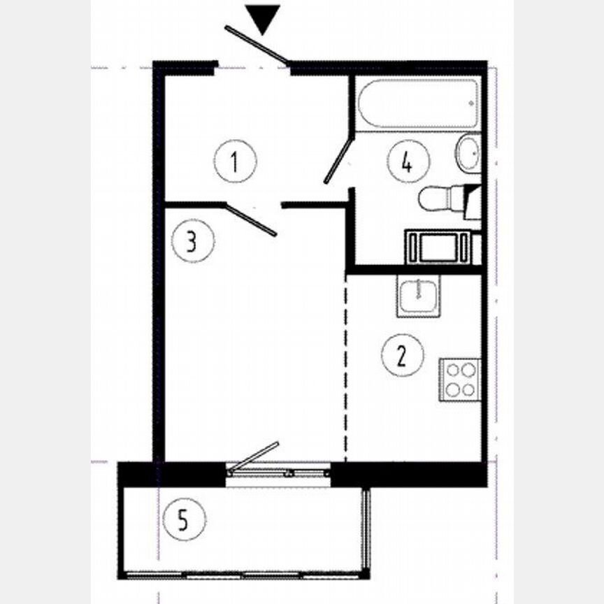 Квартира-студия, 24,7 м², 6/12 эт.
