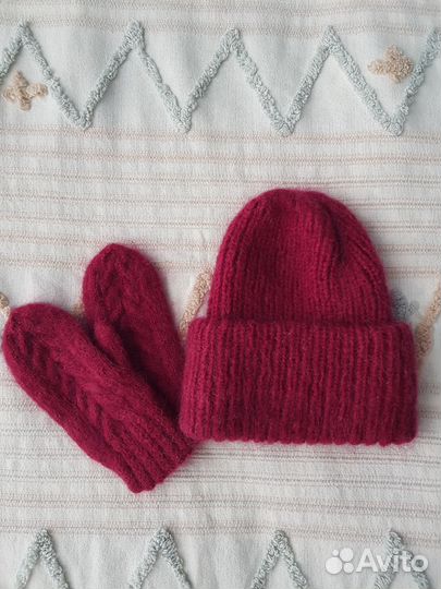 Шапка и варежки зима