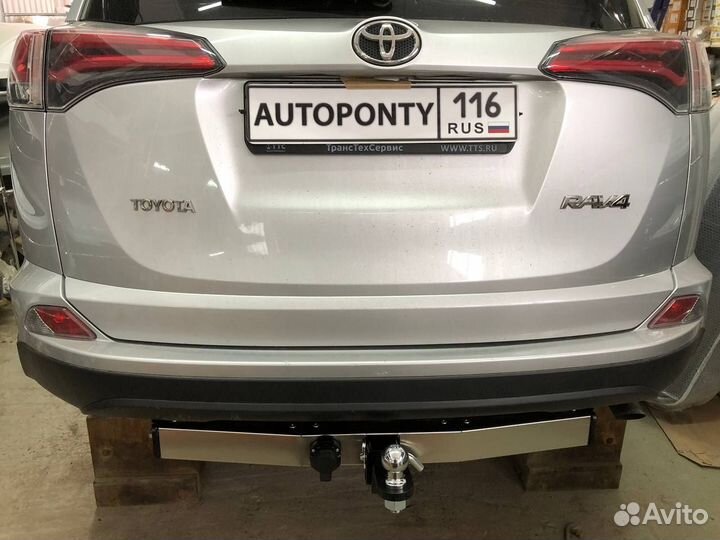 Фаркоп Toyota RAV4 нержавейка квадрат без выреза