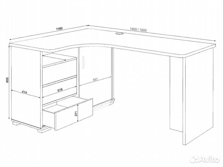 Компьютерный стол ср-145С / ср-165С в наличии