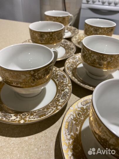 Чайный сервиз 6 пар (6 чашек с блюдцами)