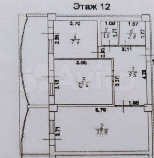 2-к. квартира, 53 м², 12/12 эт.