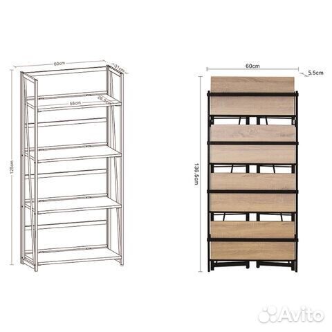 Стеллаж на металлокаркасе loft складной