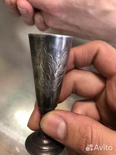 Стопка серебро 875 со звездой СССР