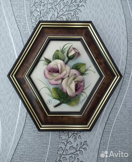 Панно Capodimonte фарфор дерево Италия