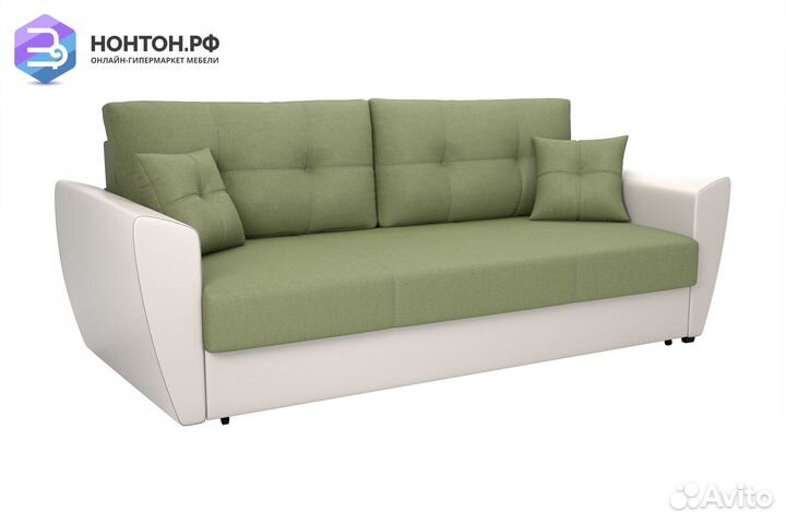 Диван выкатной Фортуна New зеленый / белый
