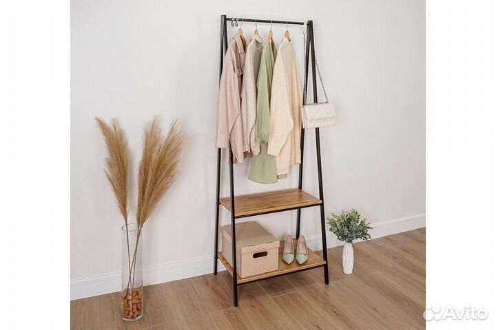 Алабама 22 Вешалка гардеробная (Черный/Дуб Вотан)