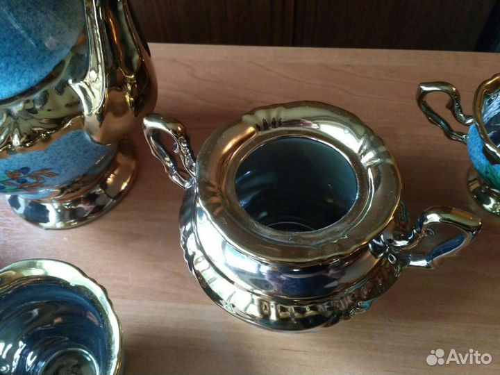 Сервиз чайный, с позолотой, 10 предметов