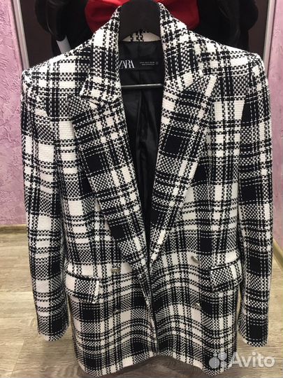 Твидовый пиджак zara s