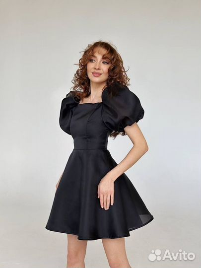 Вечернее платье женское чёрное розовое 40-42