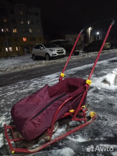 Санки с выдвижными колесами