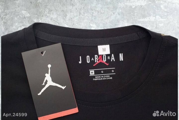 Футболка мужская Nike Air Jordan (чëрная Paris) 48(M)