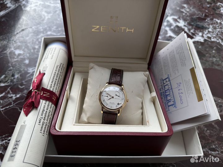 Zenith Class Elite Power Reserve Желтое золото