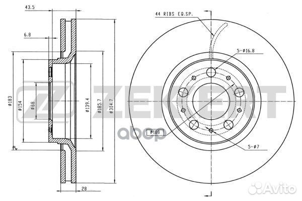 Диск торм. перед. Volvo S60 00- S80 98- V70 96