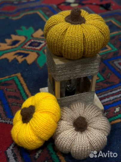 Вязаные тыква декор игрушка