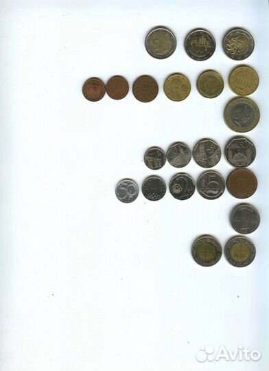 Монеты: Евро,Куба, Великобритания, чехияиндонезия
