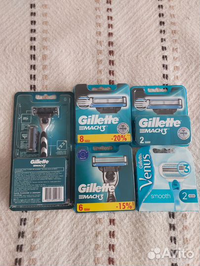 Сменные кассеты и бритва gillette mach3