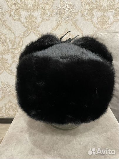 Мужская зимняя шапка -ушанка. Мех норка